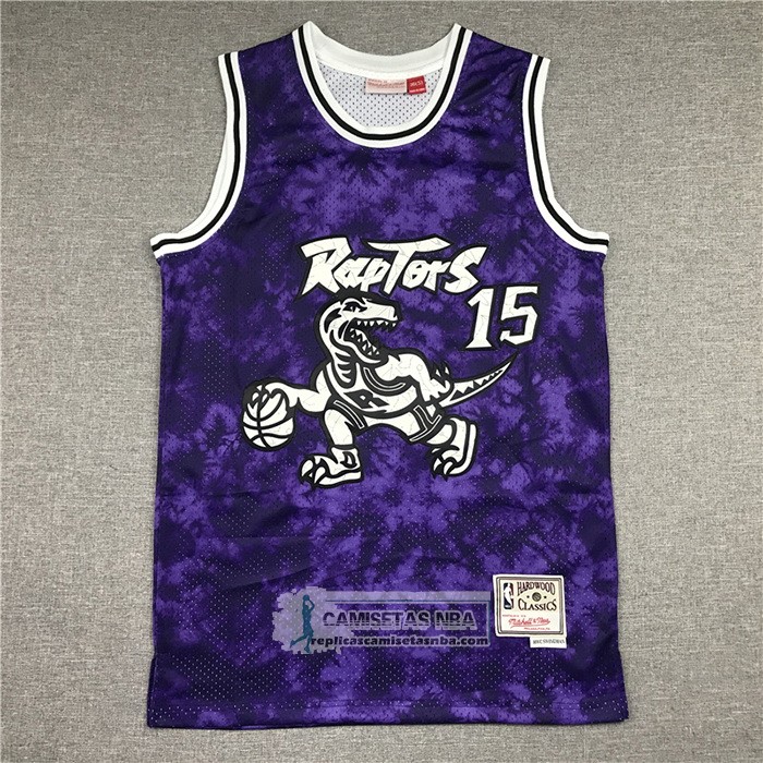 Camiseta Toronto Raptors Vince Carter NO 15 Galaxy Violeta